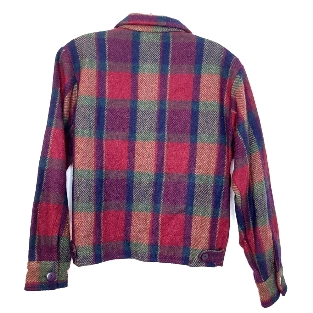 VINTAGE Lola Lola women's m cropped jacket butron down plaid with western vibes - Picture 10 of 14